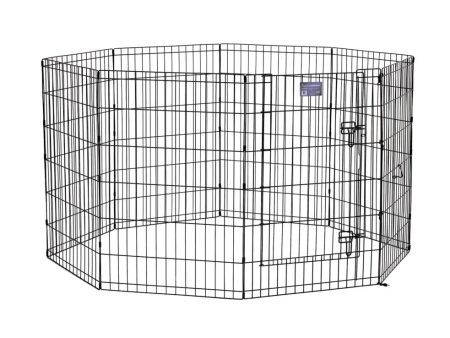 36  MidWest Black Exercise Pen with Door For Sale