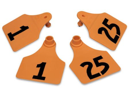 Allflex  Global Large Numbered Calf Ear Tags Orange 1-25 Online Sale