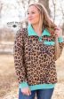 YAS Queen Pullover (Leopard Turquoise) on Sale