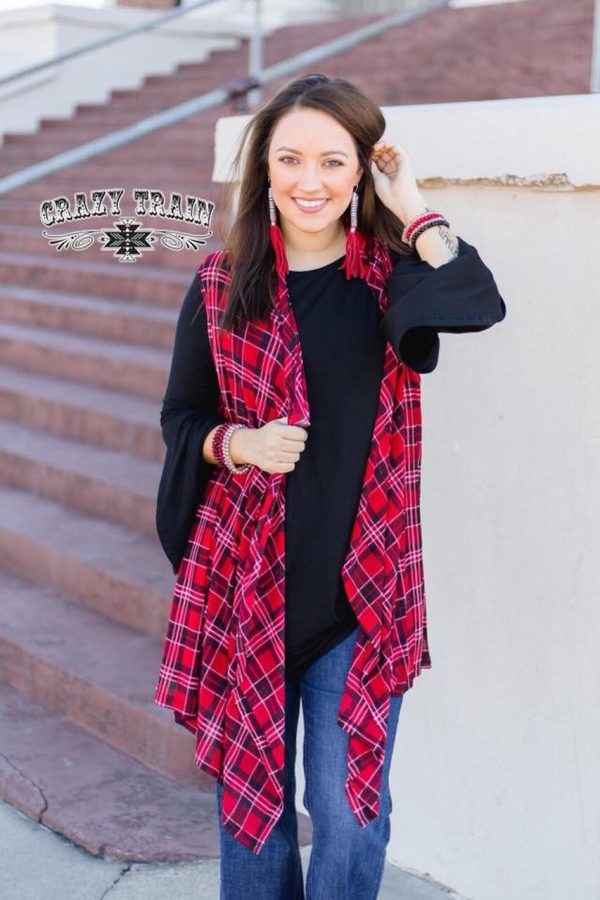 Vancouver Vest, Red Plaid Hot on Sale