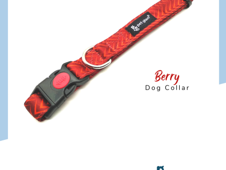 Pet Glam Dog Collar Berry Lightweight & Durable Fabric Collar for Small Medium Dog Breeds Hot on Sale