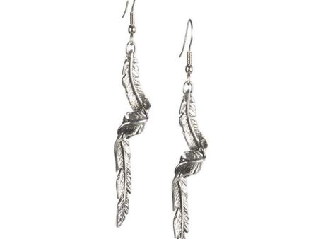 Curled Silver Feather Earrings Hot on Sale