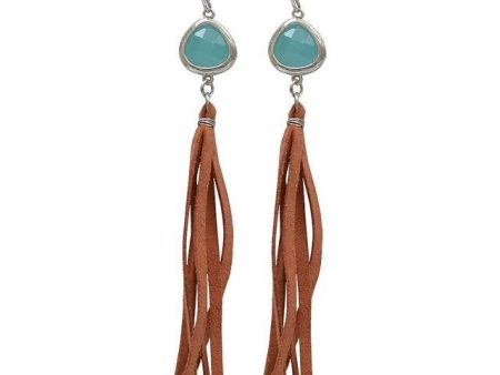 Antique Silver Triangle Turquoise Earrings For Sale