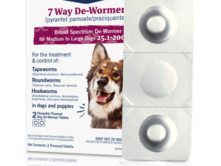 PetArmor® 7 Way De-Wormer (Pyrantel Pamoate and Praziquantel) for Medium and Large Dogs Fashion