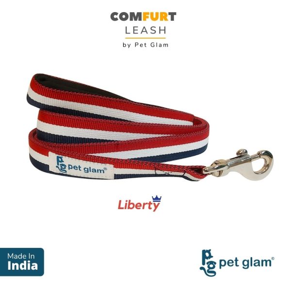 Pet Glam Dog Leash ComFURt Liberty with Padded Handle- Heavy Duty Hardware-Dog Walks Leash Training-5 Ft Long Discount