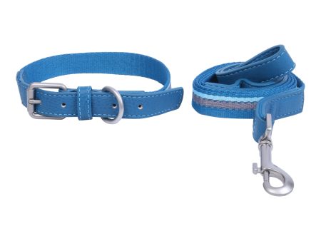 Pet Glam Canva-Dog Collar Leash Set-Adjustable Buckles for Small-Medium & Large Dog Breeds Sale