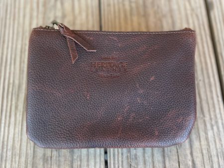 Heritage Leather - Medium Leather Zipper Purse Cheap