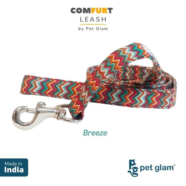 Pet Glam Cotton Dog Leash ComFURt Breeze Padded Handle- Heavy Duty Hardware-Dog Walks Leash Training-5 Ft Long 1 inch Wide Online