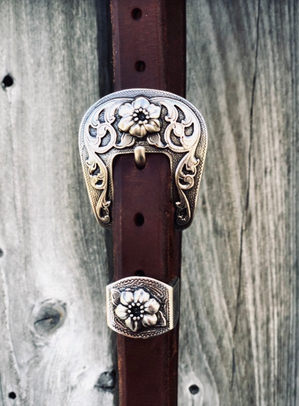 Cheaney Split Ear Headstall w  Floral Buckle For Cheap