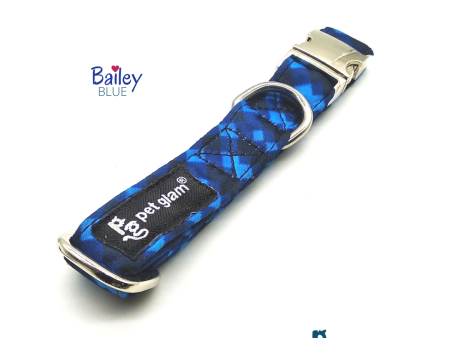 Pet Glam Bailey Blue-Metal Buckle Collar for Dogs-Chew-proof Collar for Dogs Online Hot Sale