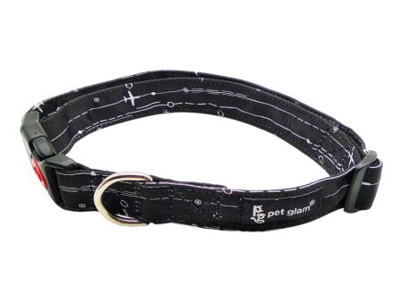 Pet Glam Collar Jet Black for large dogs Durable Fabric for Large Medium and Small Dogs High quality Buckle button on Sale