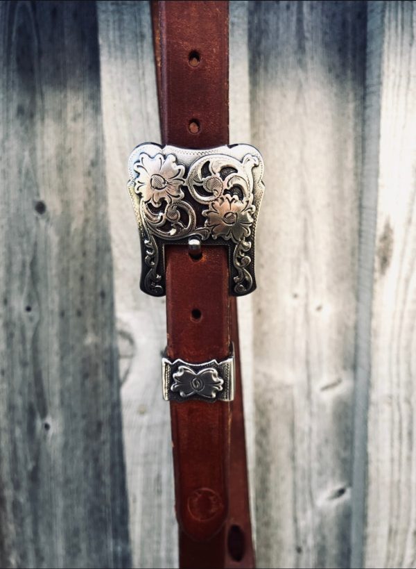 Cheaney Split Ear Headstall w  Floral Buckle For Cheap