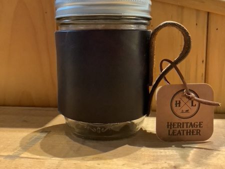 Heritage Leather - Leather Wrapped Mason Jar For Sale